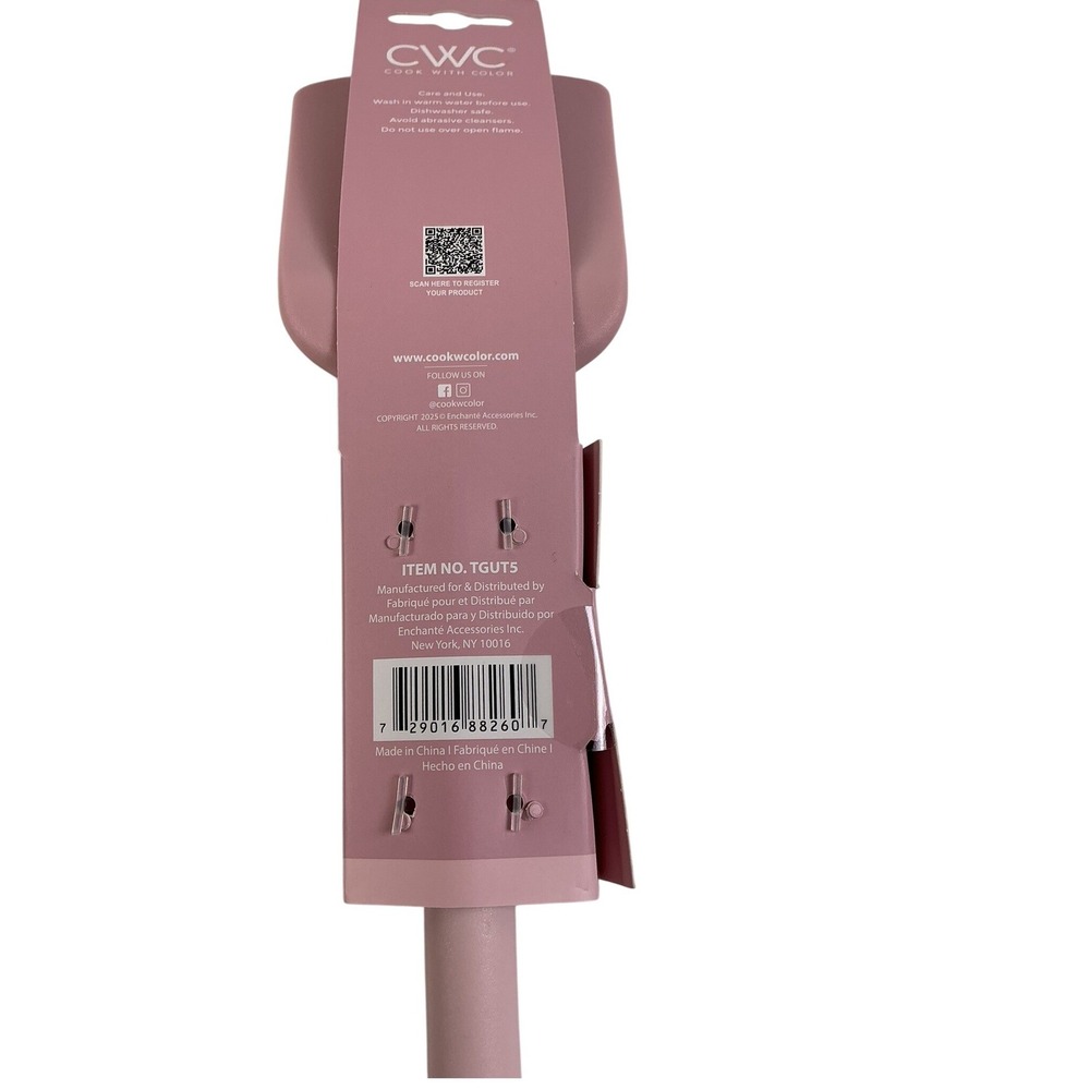 CWC Cook With Color Pink Silicone Turner & Spatula Set BPA Free 450F - Picture 3 of 13